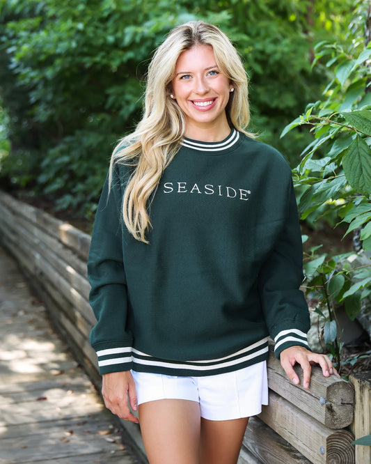 Forest green Seaside College Crewneck The Seaside Style 30a
