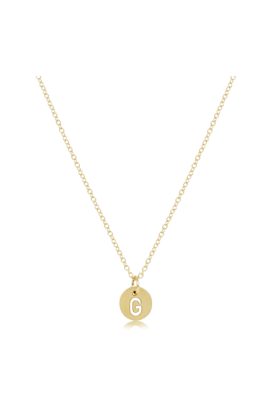 Enewton 16" Necklace Gold - Respect Initial Small Gold Disc