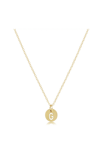 Enewton 16" Necklace Gold - Respect Initial Small Gold Disc