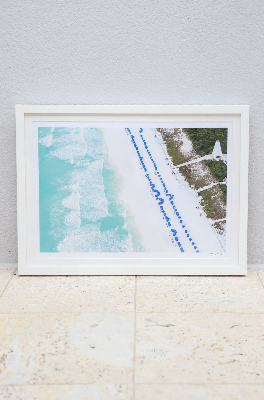 Gray Malin Seaside Blue Umbrella Aerial