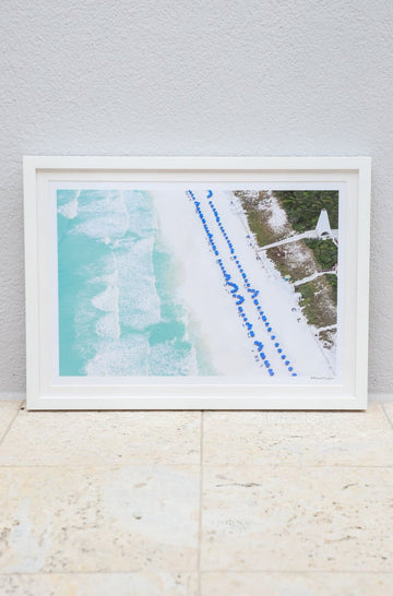 Gray Malin Seaside Blue Umbrella Aerial