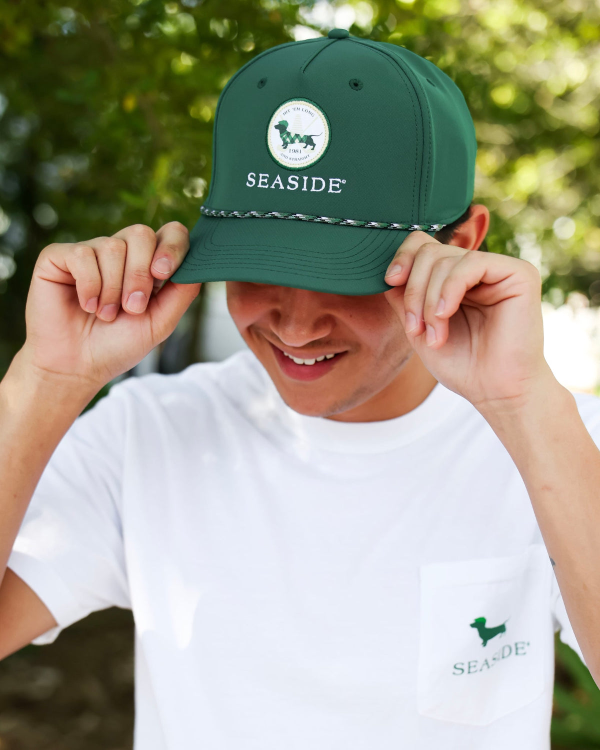Green Bud the Dachshund Seaside Golf Hat the seaside style 30a 