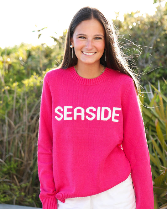 Hot Pink Seaside Knit Ellsworth and Ivey Sweater Seaside Florida 30a The Seaside Style