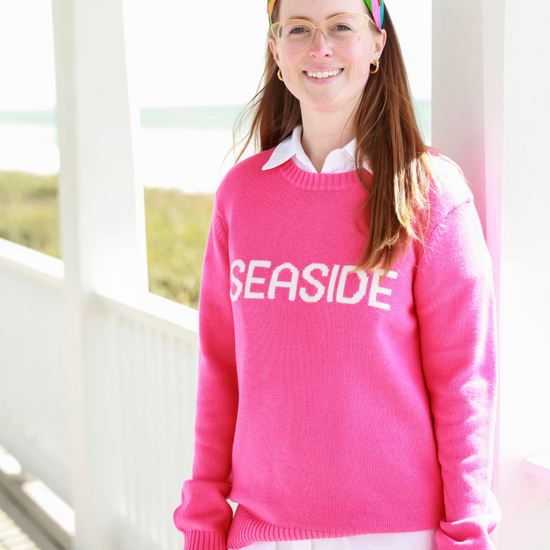 Hot Pink Seaside Knit Sweater The Seaside Style x Ellsworth & Ivey