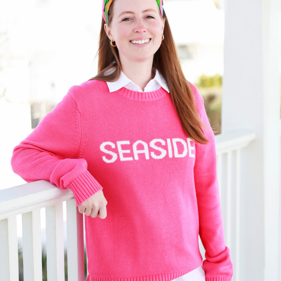 Hot Pink Seaside Knit Sweater The Seaside Style x Ellsworth & Ivey