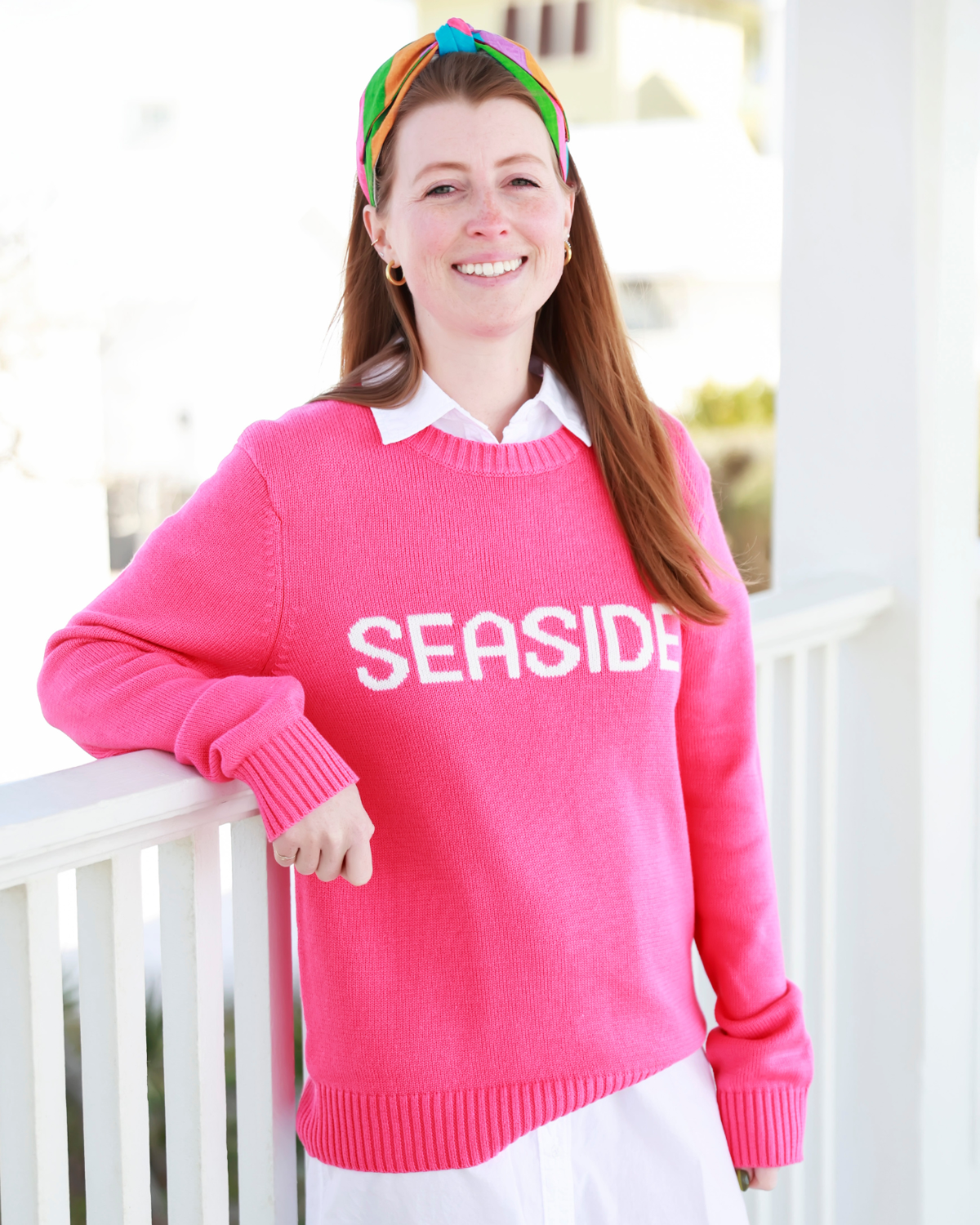 Hot Pink Seaside Knit Sweater The Seaside Style x Ellsworth & Ivey