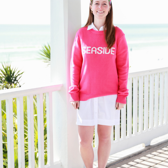 Hot Pink Seaside Knit Sweater The Seaside Style x Ellsworth & Ivey