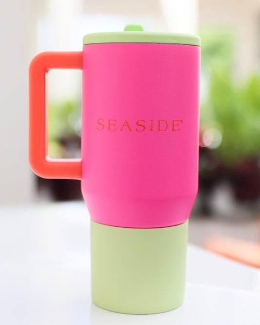 Hot Pink Seaside Traveler Tumbler