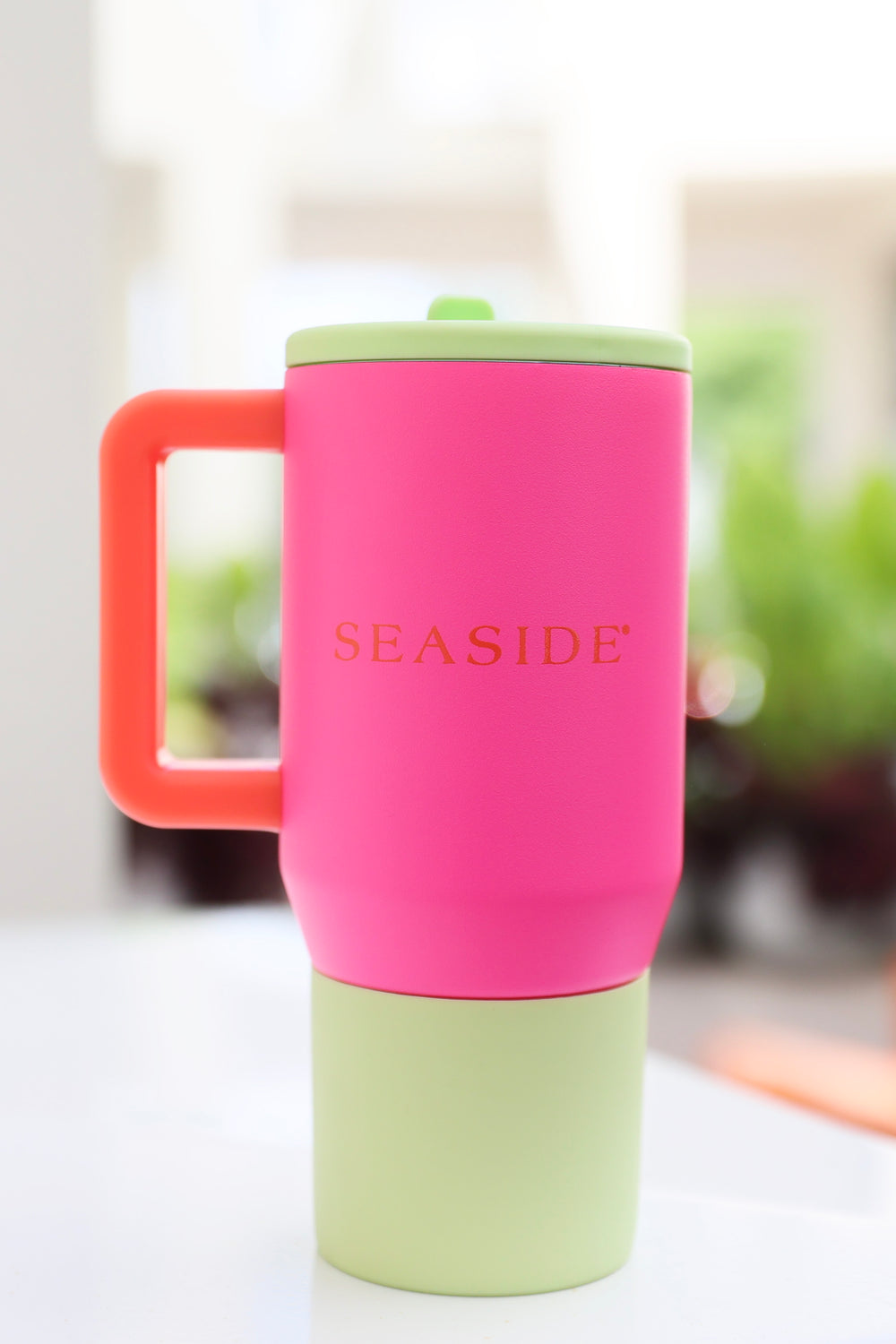 Hot Pink Seaside Traveler Tumbler