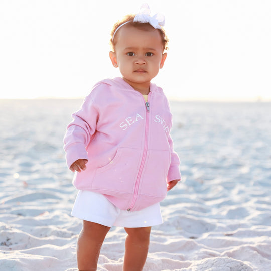 Infant Pink Seaside Zip Hoodie