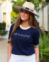 Navy Seaside Shortsleeve Sweater