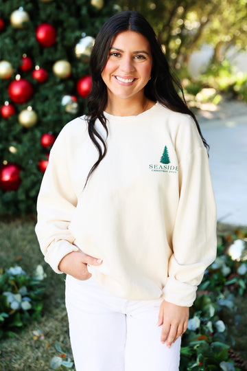 2025 Ivory Lightweight Seaside Christmas Sweatshirt