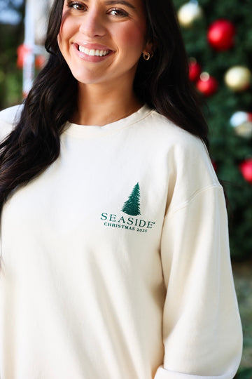 2025 Ivory Lightweight Seaside Christmas Sweatshirt