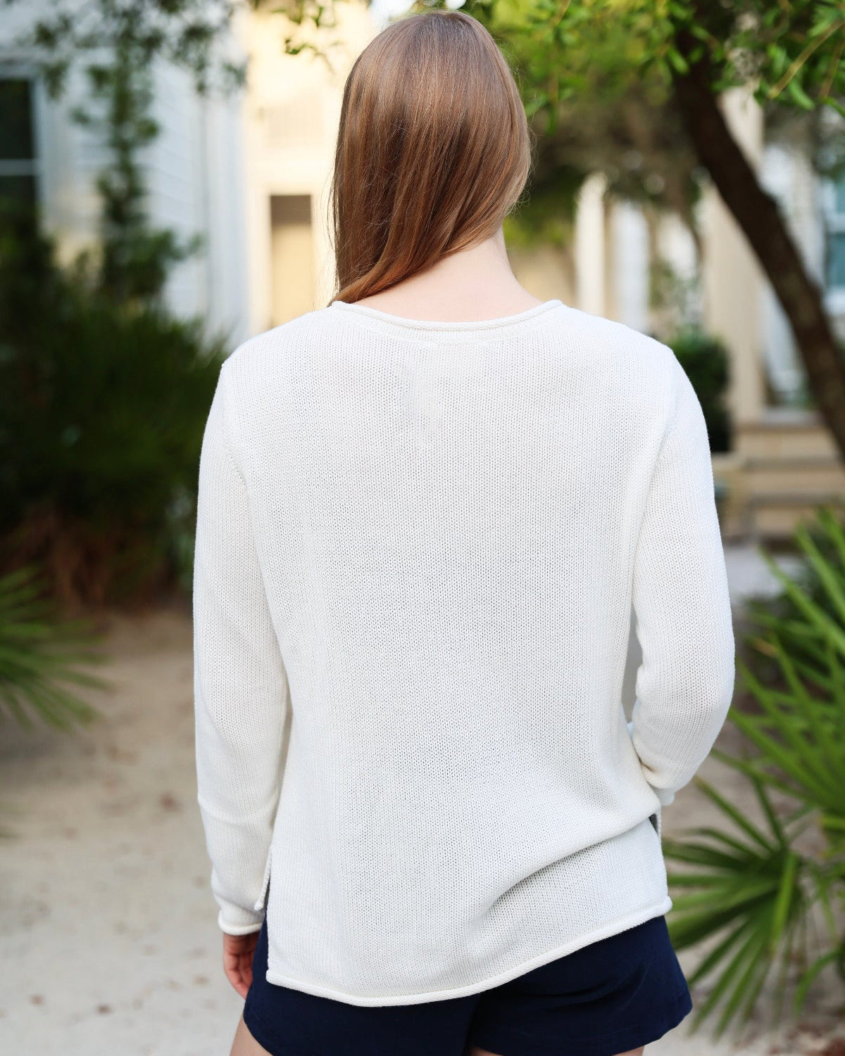 Ivory with Navy Seaside Sweater The Seaside Style x Ellsworth & Ivey
