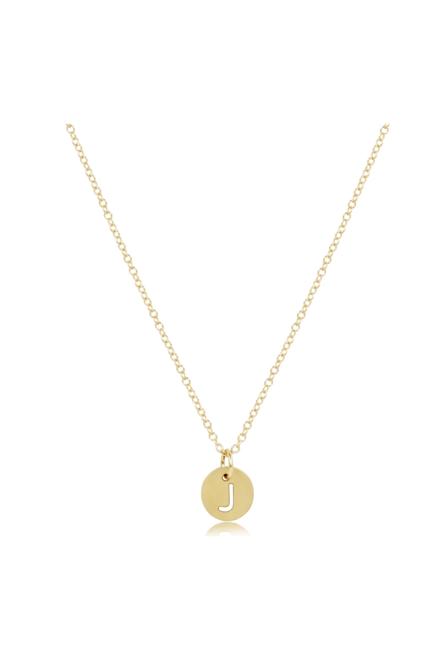 Enewton 16" Necklace Gold - Respect Initial Small Gold Disc