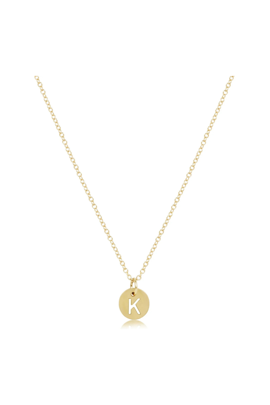 Enewton 16" Necklace Gold - Respect Initial Small Gold Disc
