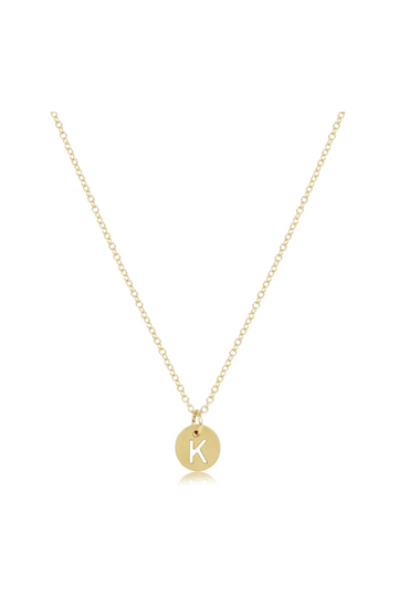 Enewton 16" Necklace Gold - Respect Initial Small Gold Disc