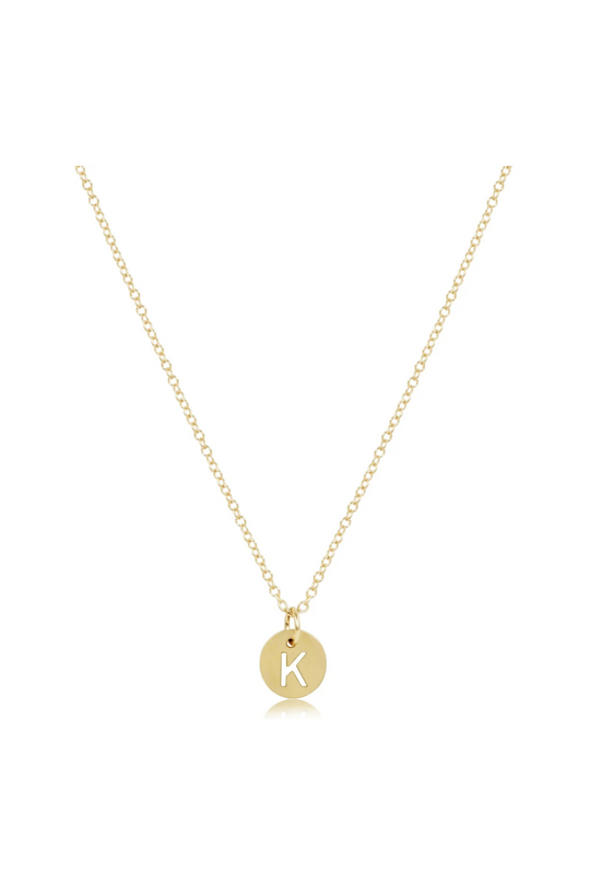 Enewton 16" Necklace Gold - Respect Initial Small Gold Disc