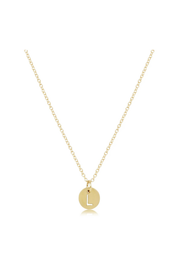 Enewton 16" Necklace Gold - Respect Initial Small Gold Disc