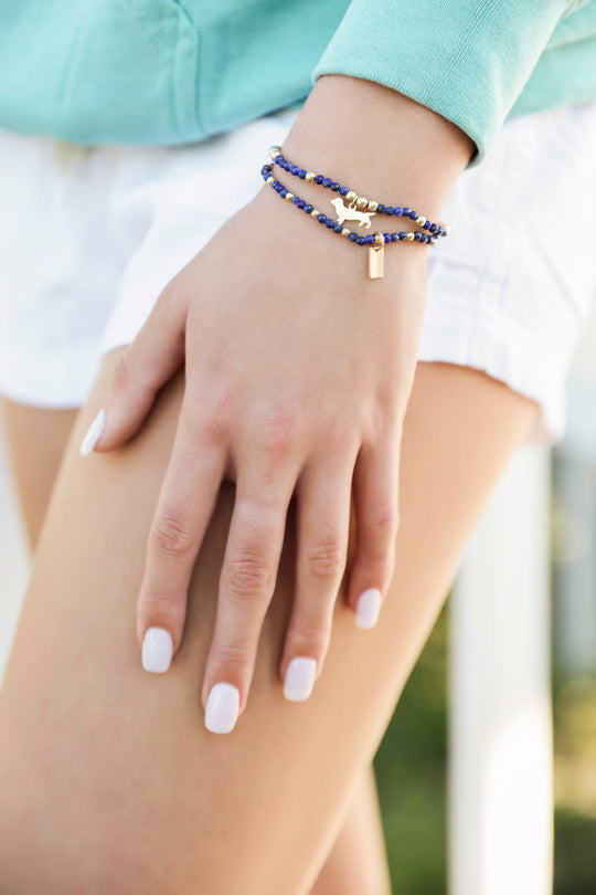 Lapis Worthy Bud Charm Bracelet