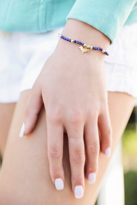 Lapis Worthy Bud Charm Bracelet