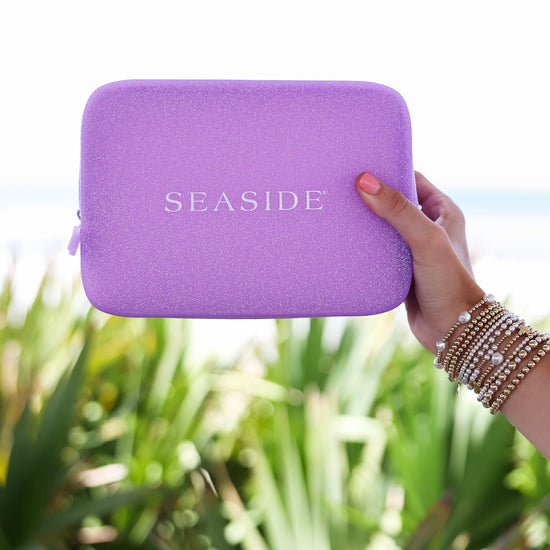Lavender Seaside Glitter Zip Pouch The Seaside Style Seaside Florida 30A