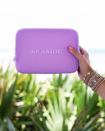 Lavender Seaside Glitter Zip Pouch The Seaside Style Seaside Florida 30A