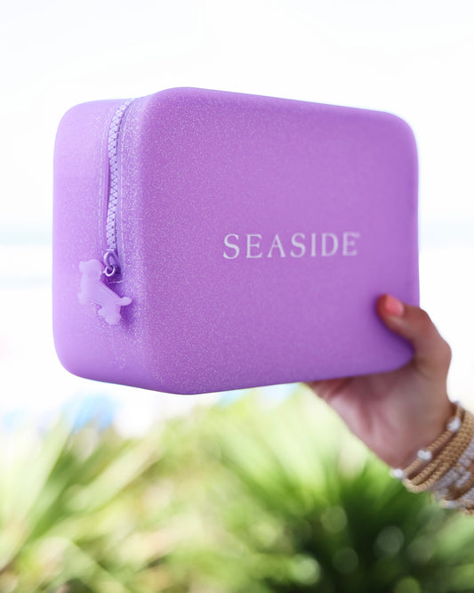 Lavender Seaside Glitter Zip Pouch The Seaside Style 30A Florida