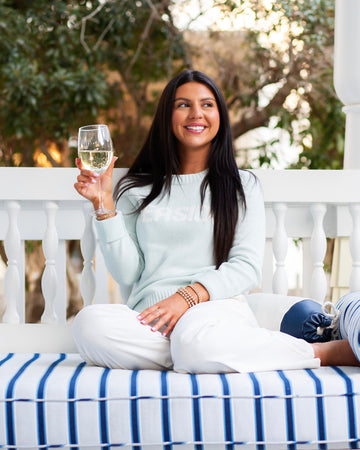 Light Blue Chambray Seaside Ellsworth and Ivey Knit Sweatshirt The Seaside Style 30A