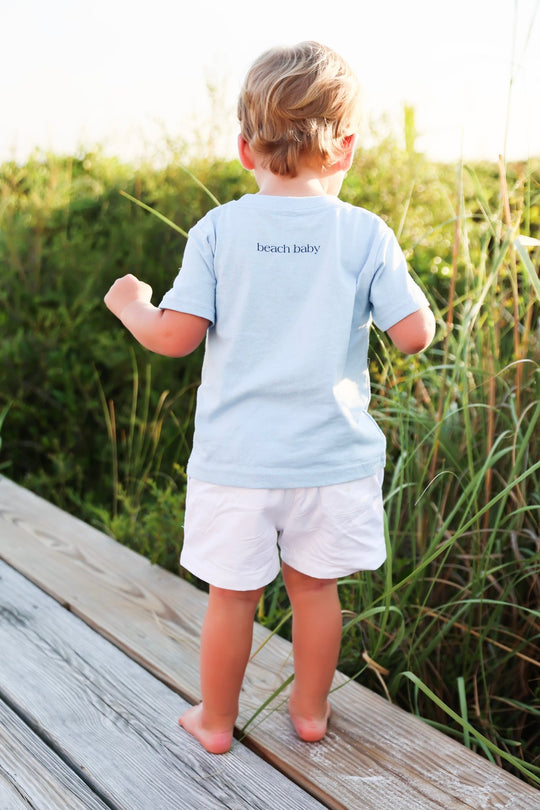 Light Blue Toddler Seaside Tee Back Beach Baby