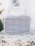 Lined Navy and White Stripe Seaside Travel Kit