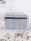 Lined Navy and White Stripe Seaside Travel Kit