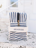 Lined Navy and White Stripe Seaside Travel Kit