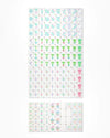 Set of colorful mahjong tiles on a white background