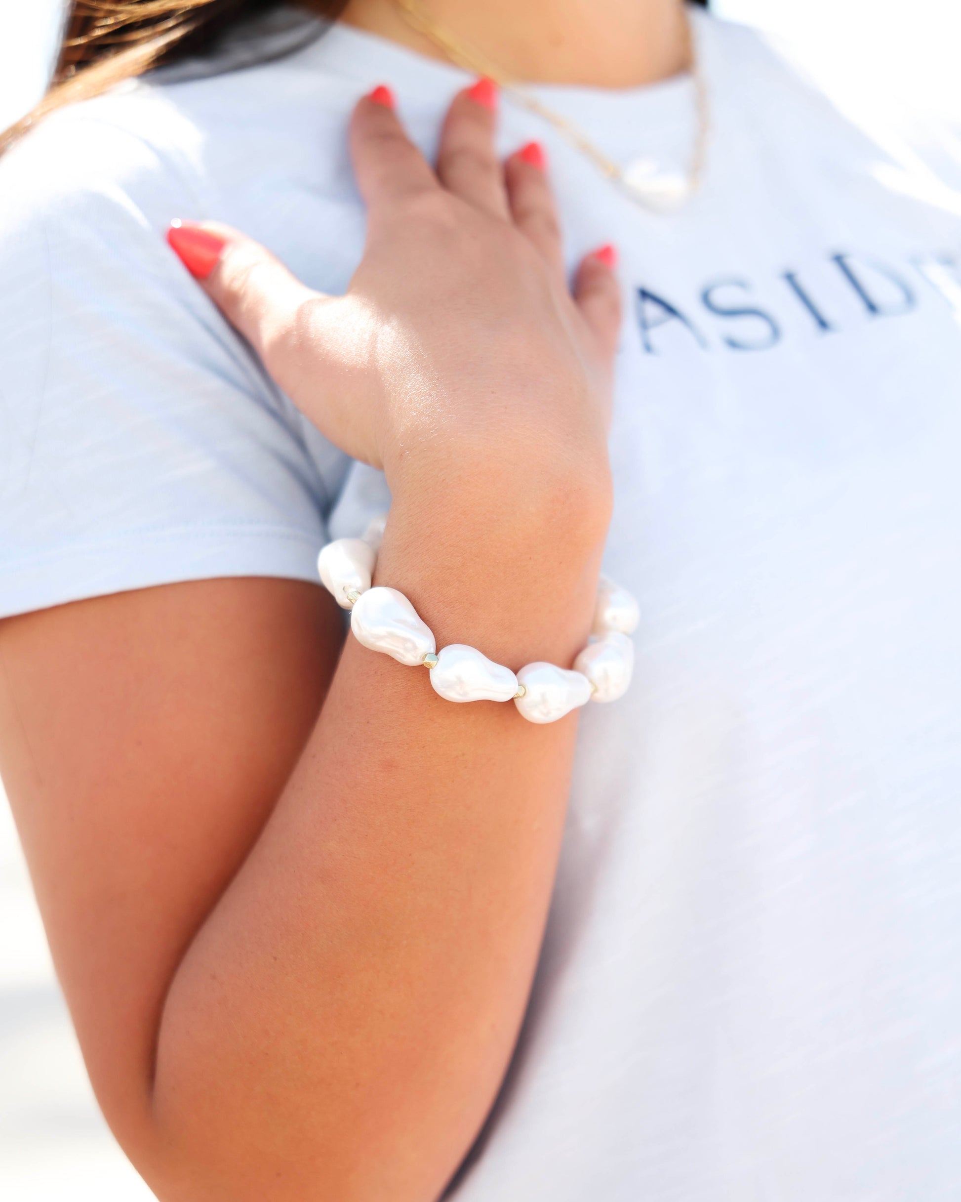 Martha Pearl Bracelet White The Seaside Style 30a Florida