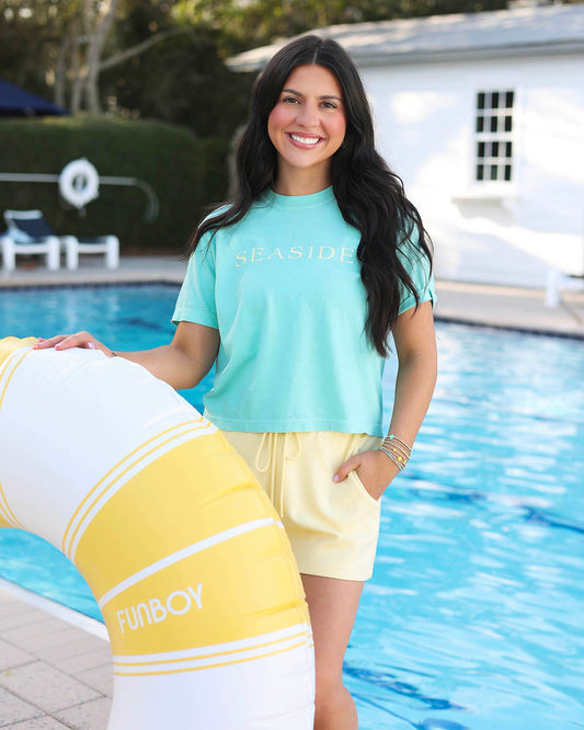 Mint blue green Cropped Seaside Tee 30a the seaside style