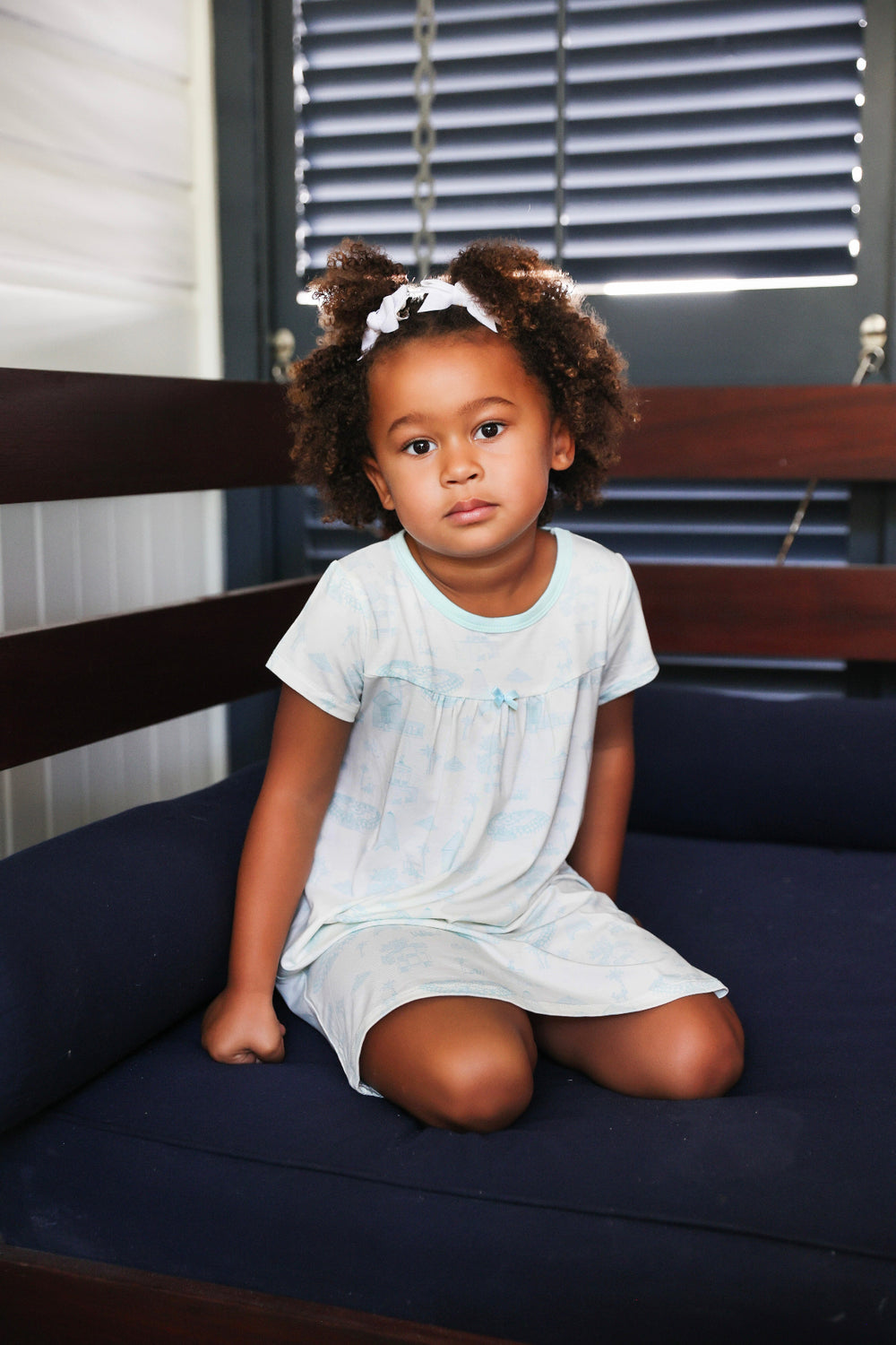 Mint  blue green Seaside Toile Sleep Dress Uptown Baby