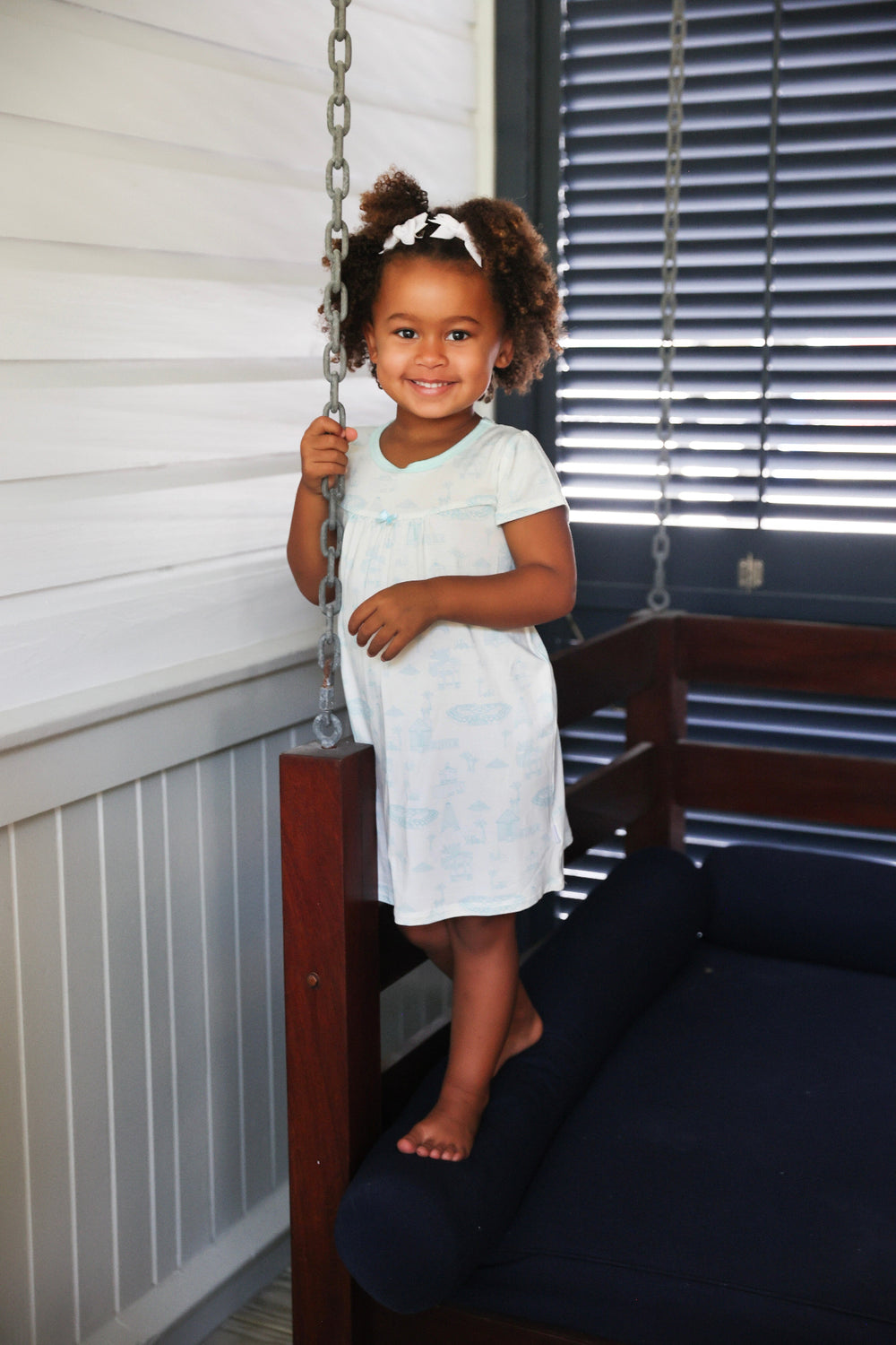 Mint Seaside Toile Sleep Dress Uptown Baby Pajamas