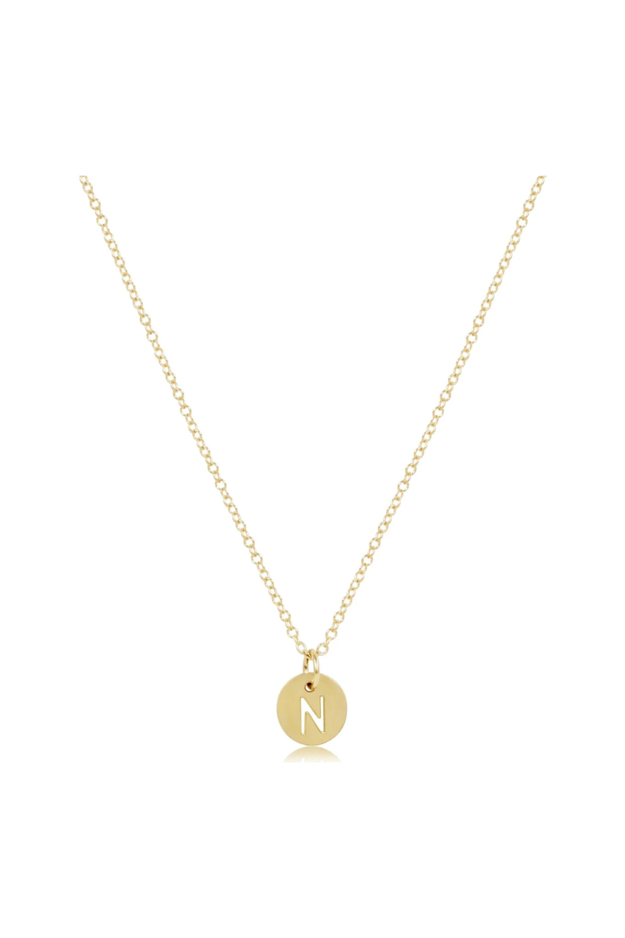 Enewton 16" Necklace Gold - Respect Initial Small Gold Disc