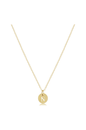 Enewton 16" Necklace Gold - Respect Initial Small Gold Disc