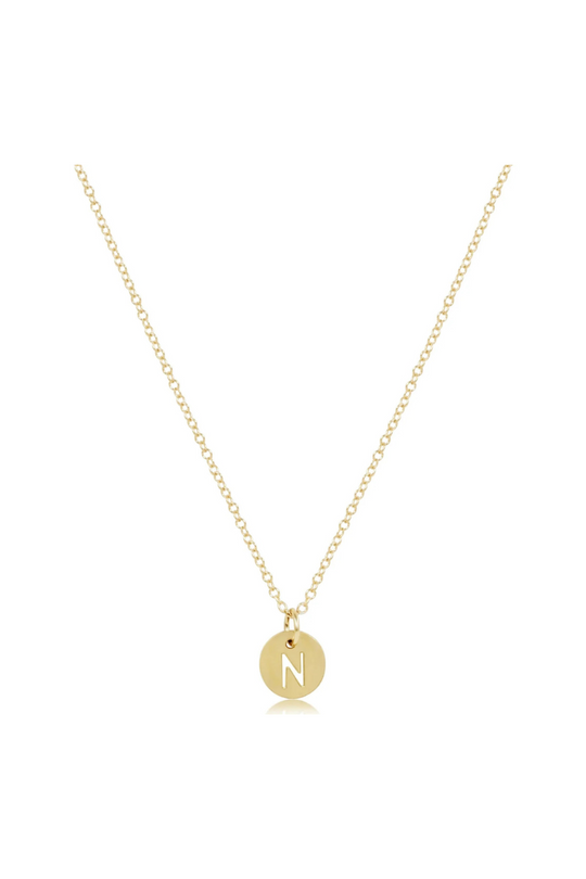 Enewton 16" Necklace Gold - Respect Initial Small Gold Disc