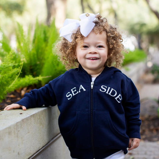 Navy Baby + Toddler Seaside Zip Hoodie