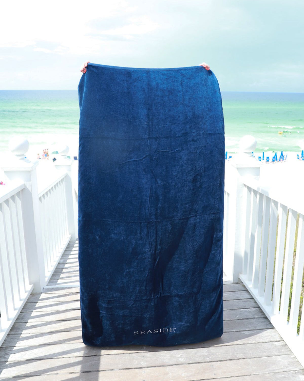 Navy Embroidered Beach Towel – The Seaside Style