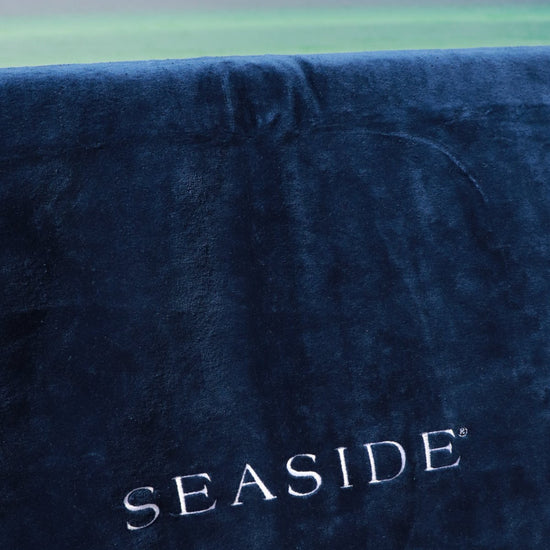 Navy Embroidered Seaside Beach towel