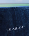 Navy Embroidered Seaside Beach towel