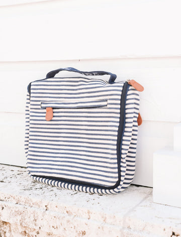 Navy Stripe Hanging Seaside Travel Kit