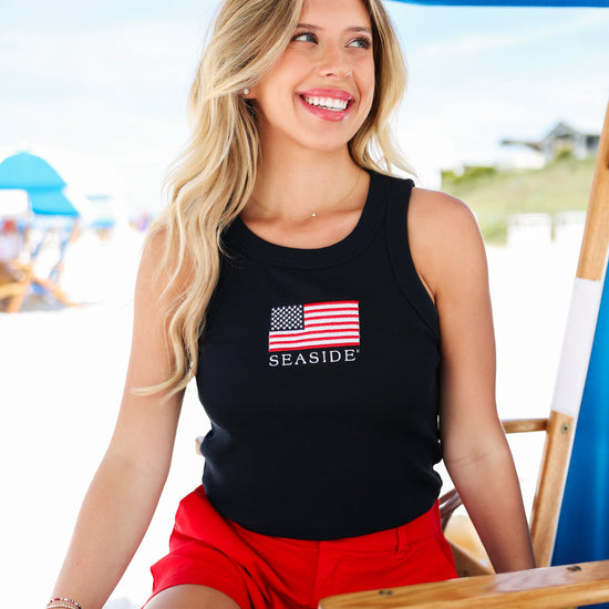 Navy American Flag Seaside Tank 30A The Seaside Style