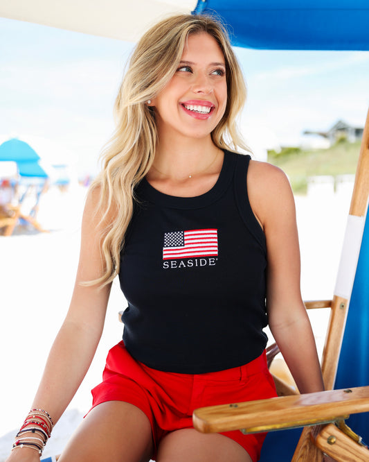 Navy American Flag Seaside Tank 30A The Seaside Style