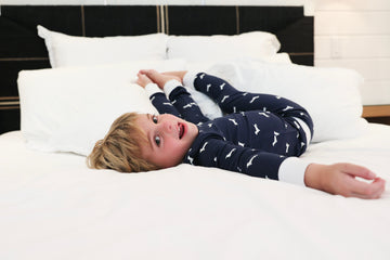 Navy blue Bud the Dachshund dog 2 Piece Pajama Set uptown baby 