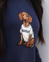Navy Bud the Dachshund Patch Sweater The Seaside Style 30a